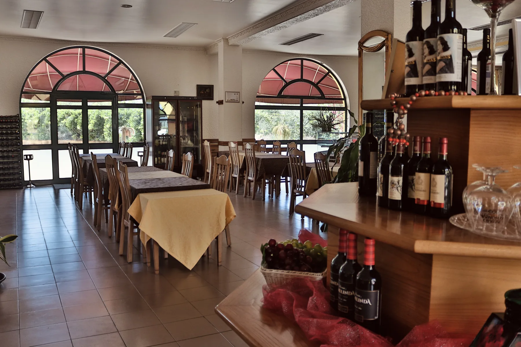 Pormenor da sala do restaurante